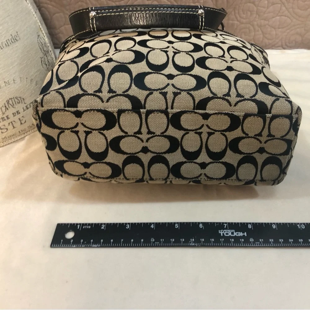 Vintage Y2K style Coach Penelope Medium Tote in black gray signature C